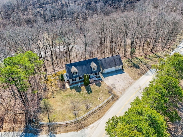 bird's eye view with a forest view