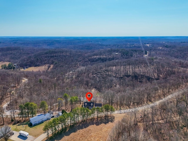 drone / aerial view with a view of trees