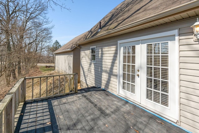 deck featuring french doors