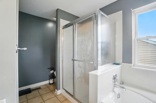 359 W Waterloo St, Canal Winchester, OH 43110 - bathroom with a shower stall, plenty of natural light, and tile patterned floors