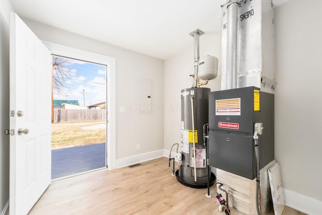 utilities with gas water heater and electric panel