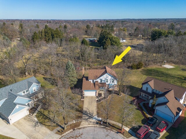 bird's eye view with a residential view