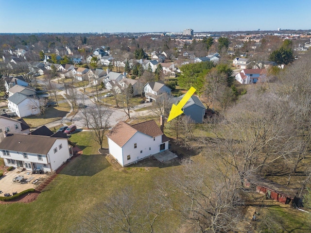 aerial view featuring a residential view