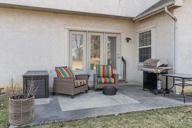 view of patio with a grill