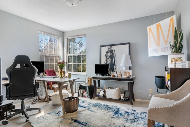 office area with baseboards