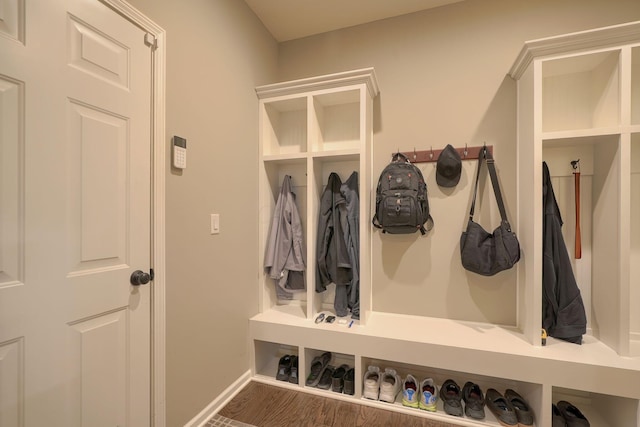 mudroom featuring baseboards