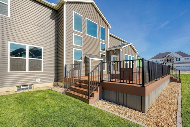 5511 Timber Heights Ln, Grove City, OH 43123 - back of property featuring a lawn and a deck