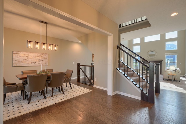 5511 Timber Heights Ln, Grove City, OH 43123 - dining space with recessed lighting, baseboards, and wood finished floors