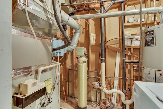 utility room with water heater