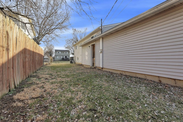 view of yard with fence