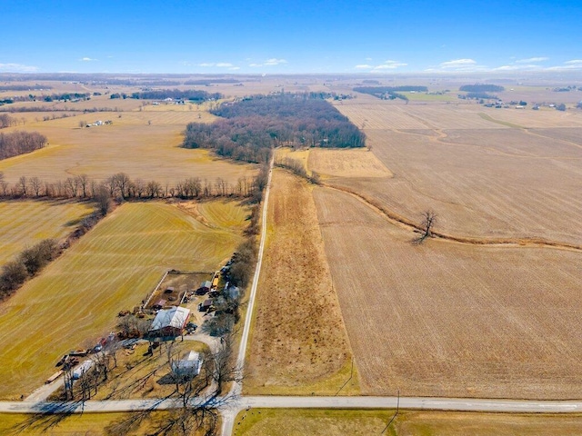 drone / aerial view with a rural view