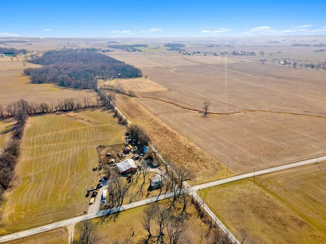 bird's eye view with a rural view