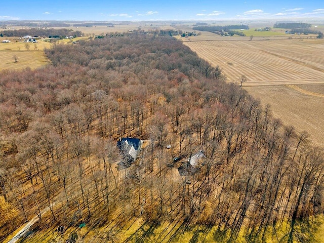 drone / aerial view with a rural view