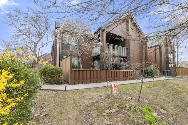 exterior space with a balcony