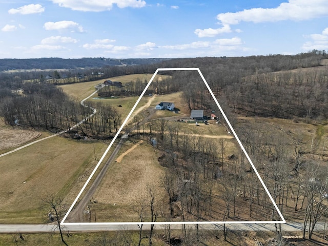 aerial view with a rural view