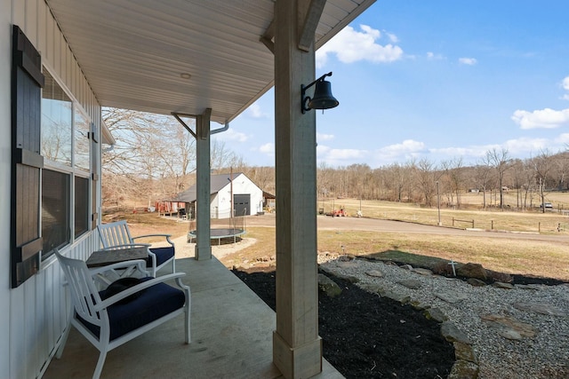 view of patio featuring a trampoline