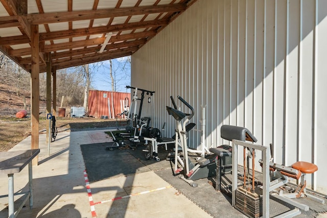 view of patio featuring a carport