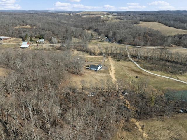 bird's eye view featuring a rural view