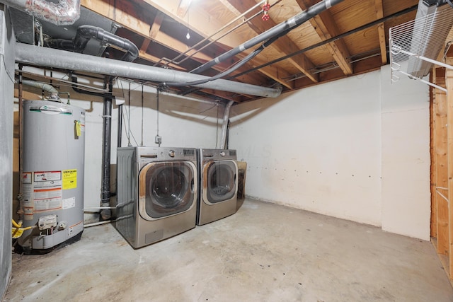 unfinished below grade area with independent washer and dryer and water heater