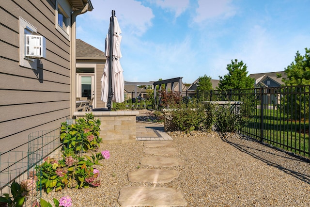 view of yard featuring fence