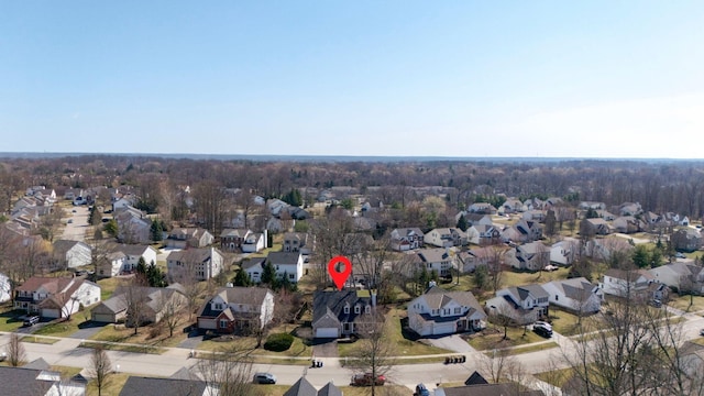 bird's eye view with a residential view