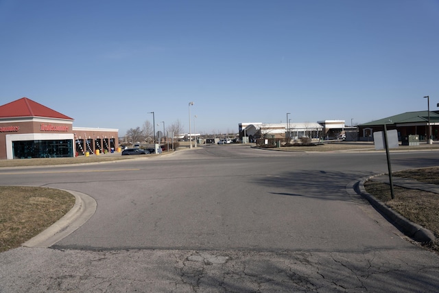 view of street with curbs