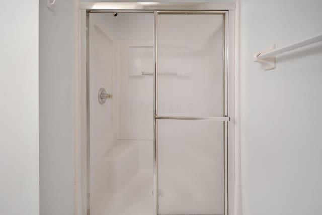 bathroom featuring a shower stall