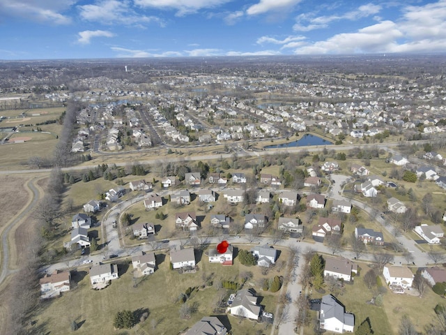 bird's eye view with a residential view