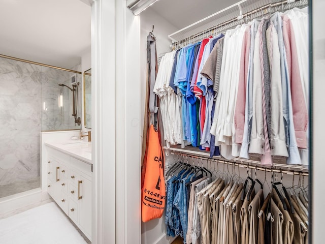 spacious closet with a sink