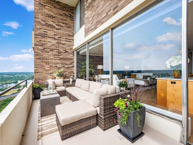 balcony featuring outdoor lounge area