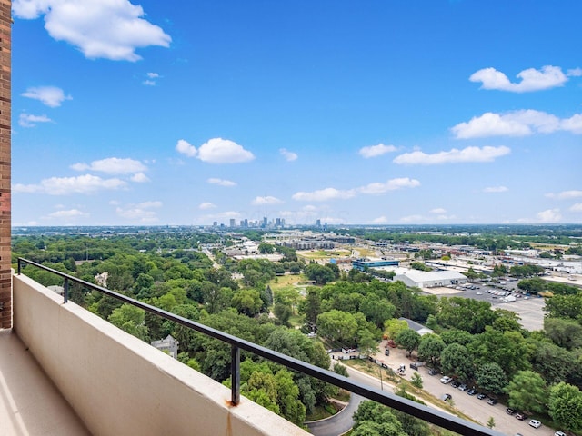 balcony featuring a city view