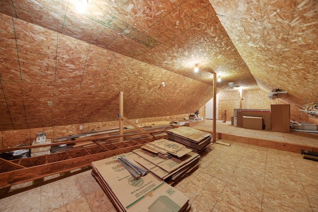 interior space featuring lofted ceiling