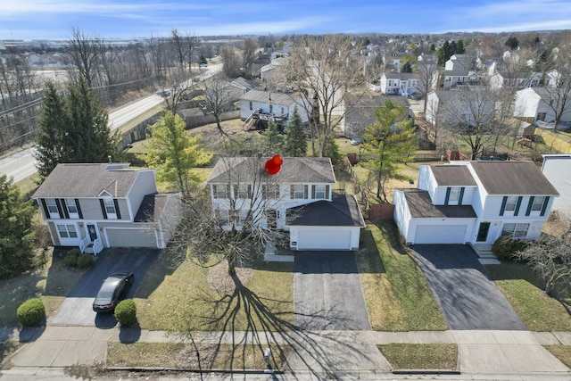 aerial view featuring a residential view