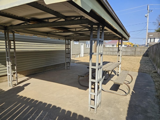 view of patio with a fenced backyard