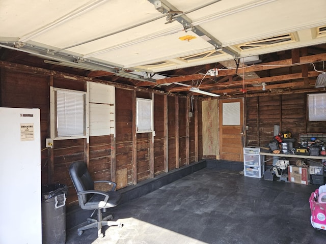 garage featuring freestanding refrigerator