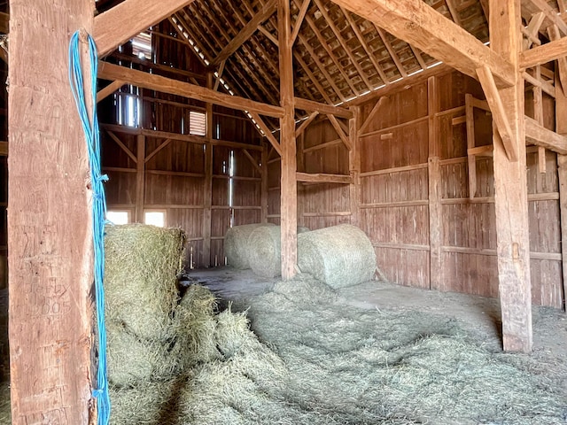 miscellaneous room featuring vaulted ceiling