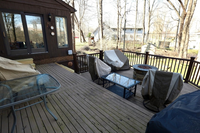 deck featuring grilling area