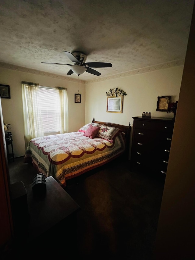 bedroom with a textured ceiling