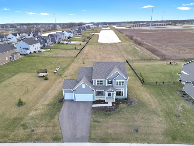 drone / aerial view with a residential view