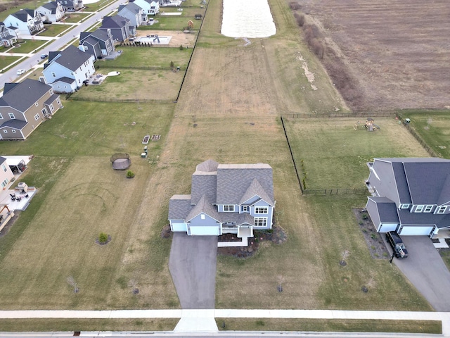 bird's eye view with a residential view