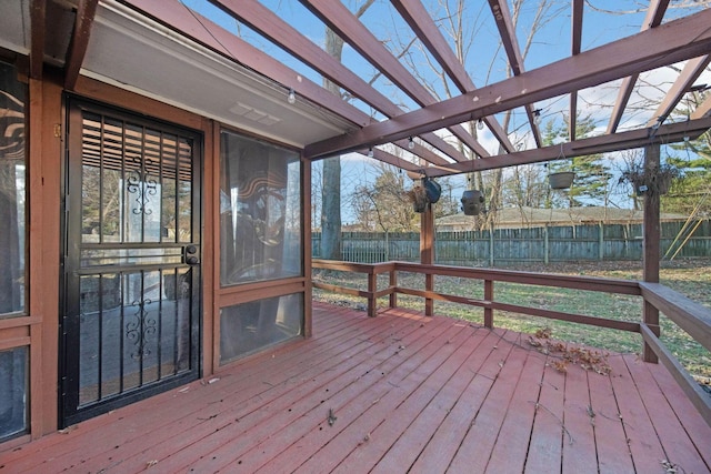 wooden terrace with fence