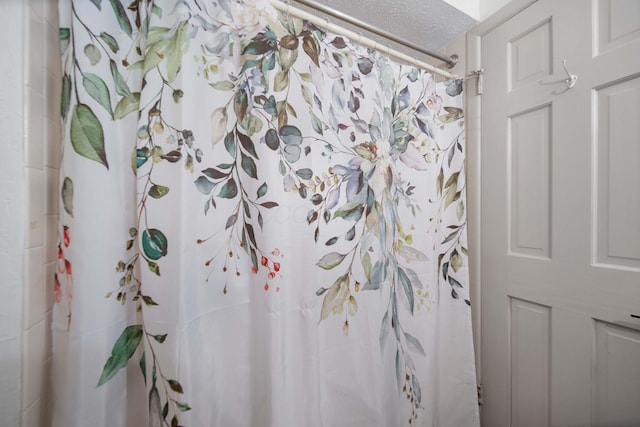 bathroom featuring a shower with curtain