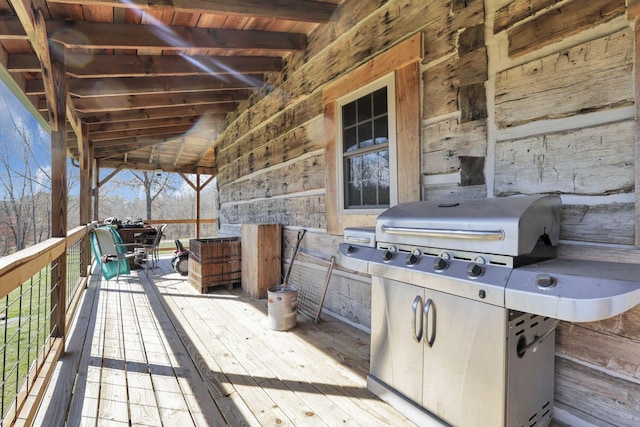 deck with area for grilling