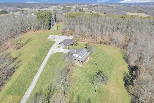 bird's eye view with a rural view