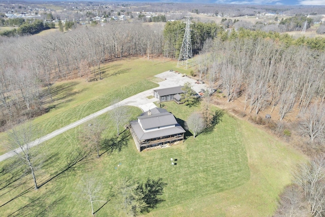 bird's eye view with a rural view