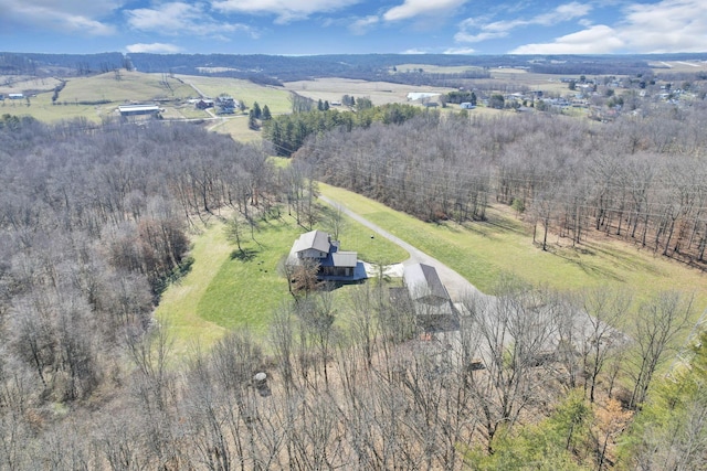 bird's eye view featuring a rural view