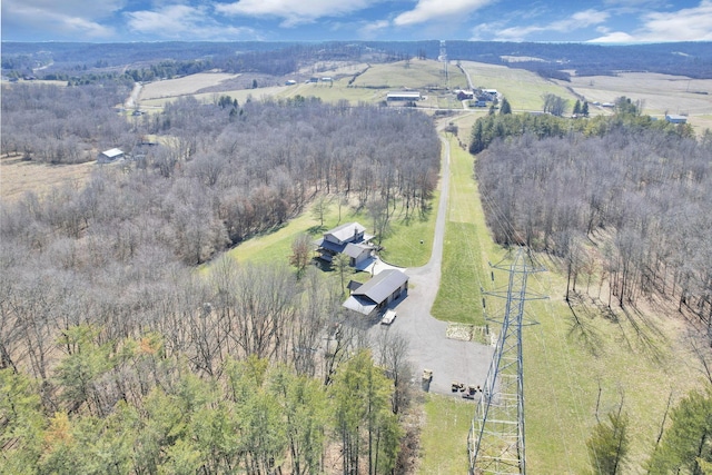 bird's eye view with a rural view