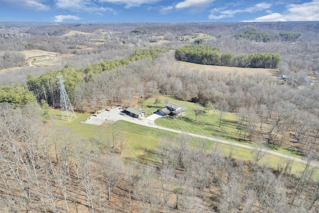 aerial view featuring a rural view