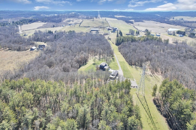 drone / aerial view with a rural view