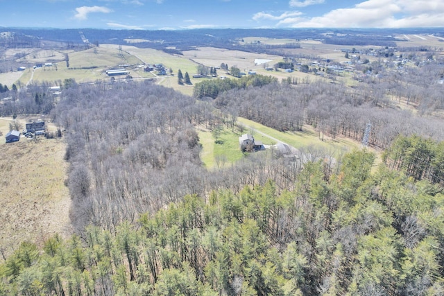 drone / aerial view with a rural view